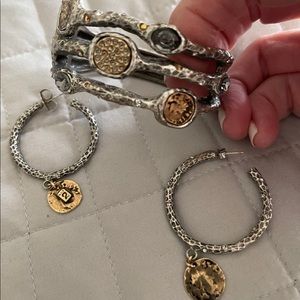 Tat2 Vintage silver Bracelet and set of earrings